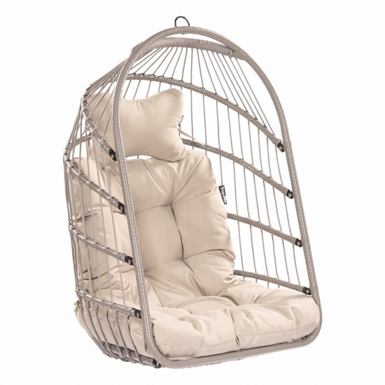 TROPILEX - Hamac Chaise en rotin Egg Gris Ple