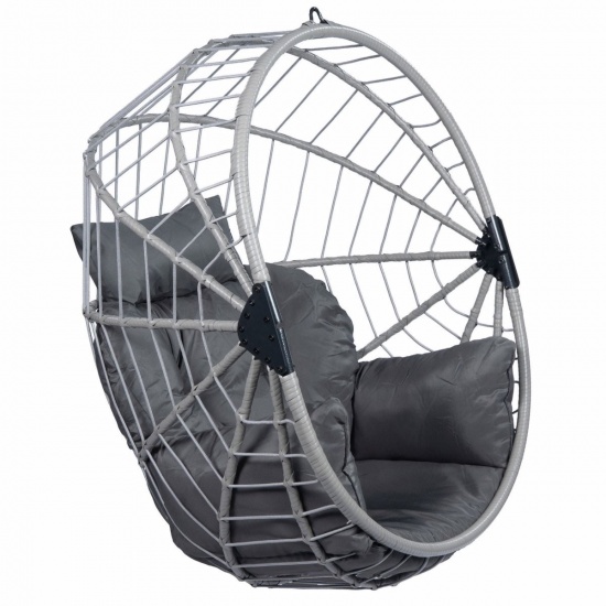 TROPILEX - Hamac Chaise en rotin Egg Luxe Gris