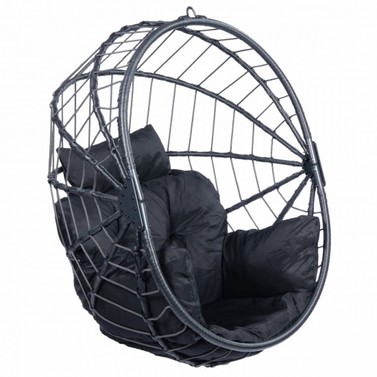 TROPILEX - Hamac Chaise en rotin Egg Luxe Noir