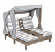 KIDKRAFT - Double chaise longue avec porte-gobelets - Grise