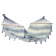 JOBEK - Set ESKAPADE Hamac Barre KOMPLICE Marine Franges Bleues + Support bois KOMPAGNON 320