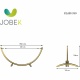 JOBEK - Set Karat Hamac Grande taille Jaune cru vert  + Support Bois Klass 350