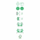 JOBEK - Set Karat Hamac Grande taille Jaune cru vert  + Support Bois Klass 350