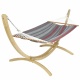 JOBEK - Set Karat Hamac Grande taille Rouge Gris + Support Bois Klass 350