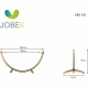 JOBEK - Set SEKOIA support bois ARC 320 + hamac a barres simple Anthracite Franges
