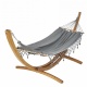 JOBEK - Set SEKOIA support bois ARC 320 + hamac a barres simple Anthracite Franges