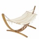 JOBEK - Set SEKOIA support bois ARC 320 + hamac a barres simple Ecru Franges