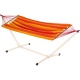 JOBEK - Set Sunrise hamac � barres rayures jaune orange et support m�tal