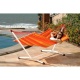 JOBEK - Set Sunrise hamac � barres rayures jaune orange et support m�tal