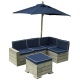 KIDKRAFT - Ensemble extrieur, chaise-longue et parasol - Barnwood gris et bleu marine