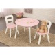 KIDKRAFT - Ensemble table de rangement ronde + chaises blanc et rose