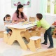 KIDKRAFT - Ensemble table extensible et banc Arches - Blanc