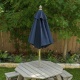 KIDKRAFT - Ensemble table octogonale, tabourets et parasol - Barnwood gris et bleu marine