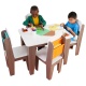 KIDKRAFT - Table enfant avec 4 chaises Marron