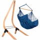 LA SIESTA- Chaise Hamac Domingo Comfort Marine + Support en Bois Vela