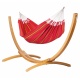 La Siesta - Hamac Duo Currambera Rouge CHERRY 350x160 + Elipso Nature Support en mlze po