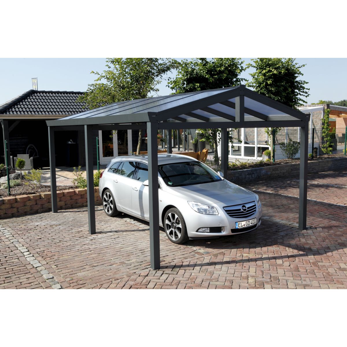 GARDEN DREAMS-Abri Voiture Carport Aluminium - Double Pente - Anthracite -  368x5 Acandi : Vente de Hamac par le spécialiste du HAMAC en France