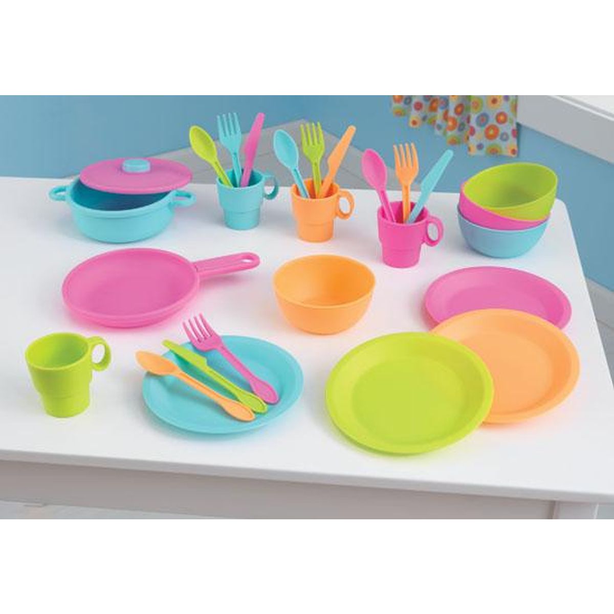 KIDKRAFT - BATTERIE DE CUISINE ENFANT 27 PIECES, COULEURS VIVES