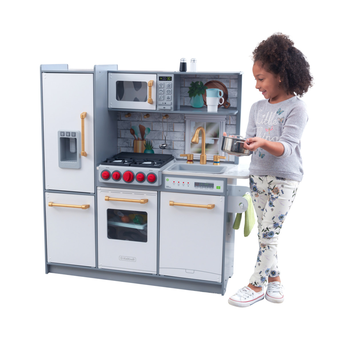 Kidkraft Cuisine enfant Uptown blanche en bois - Jouet d'imitation pas cher  